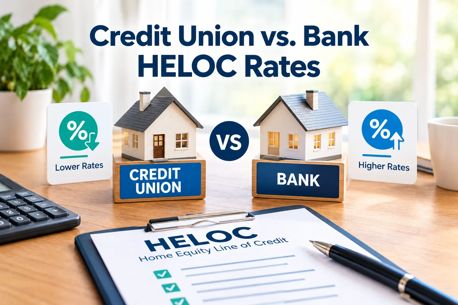 Credit Union vs. Bank HELOC Rates